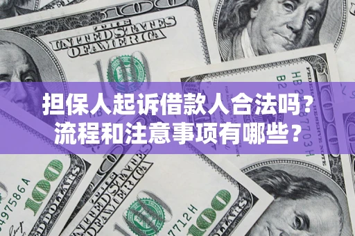 武汉担保人起诉借款人合法吗？流程和注意事项有哪些？