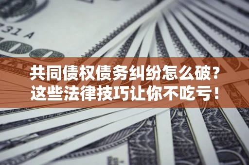 武汉共同债权债务纠纷怎么破？这些法律技巧让你不吃亏！