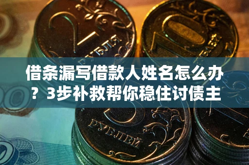 武汉借条漏写借款人姓名怎么办？3步补救帮你稳住讨债主动权