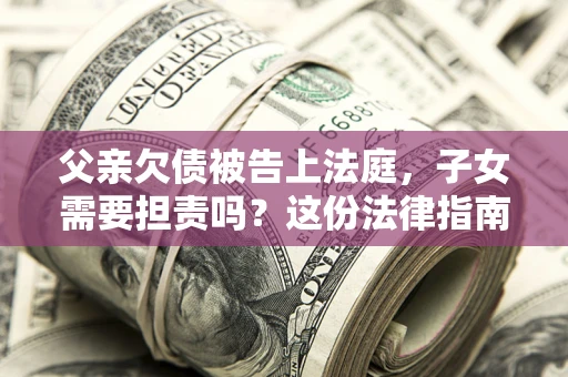 武汉父亲欠债被告上法庭，子女需要担责吗？这份法律指南必须看完